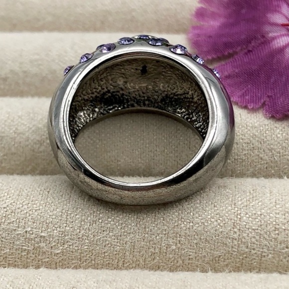 Chunky Dome Crystal Scatter Cocktail Ring - Picture 11 of 12